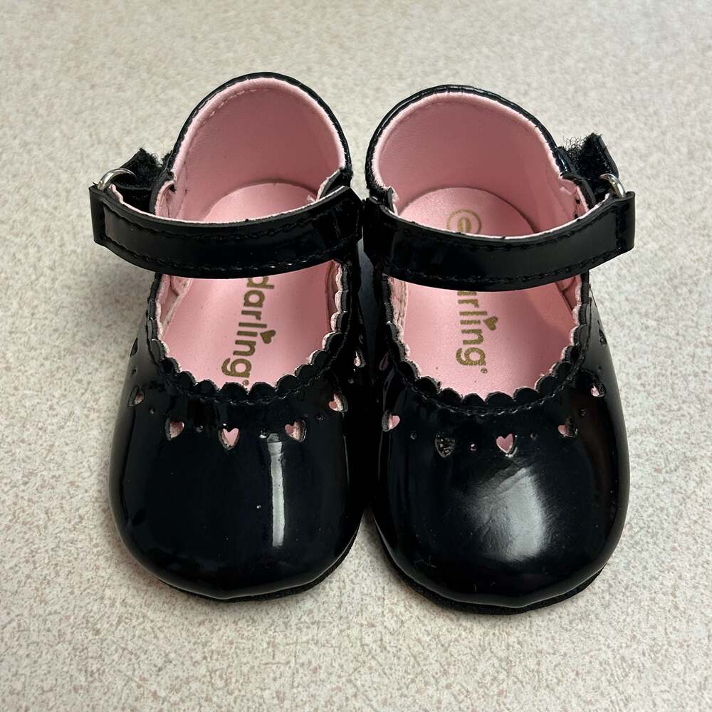 Size 0 Darling Baby Girl Black Patent Mary Jane Shoes